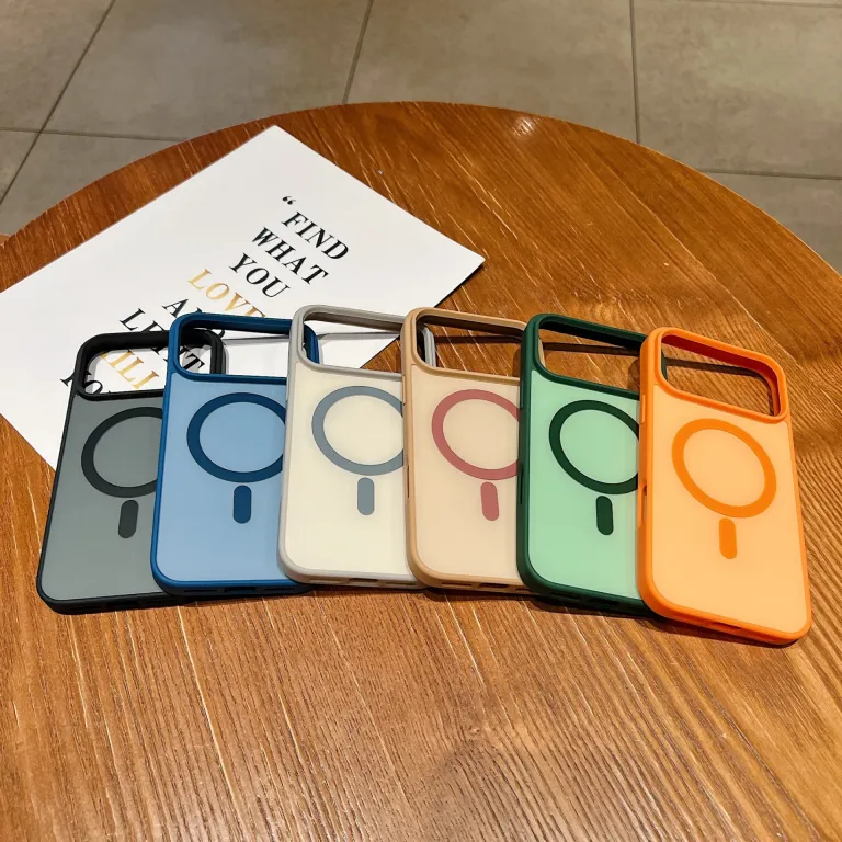 قاب گوشی مغناطیسی با روکش مخملی 17PROMAX ضد ضربه با طراحی دو رنگ مناسب برای iPhone18 محافظ آکریلیک اپل