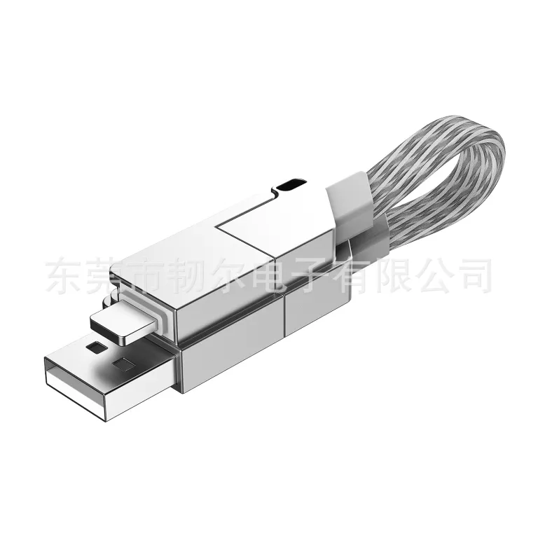 کابل دیتا چهارکاره آلیاژ روی 65W قابل حمل مناسب شارژ سریع آیفون