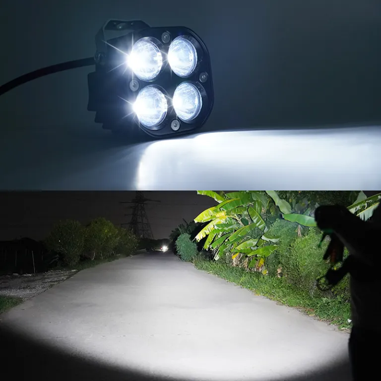 چراغ جلو LED چهارچشمی موتورسیکلت، چراغ کار چهاربرگ، چراغ جلوی ضدآب قابل تغییر برای موتورسیکلت برقی و آفرود