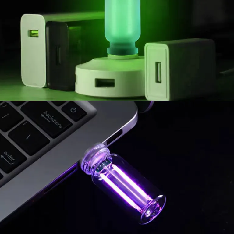 چراغ خواب USB جدید کراس‌بوردر طرح بطری خودرو، چراغ لمسی شیشه‌ای کنار تخت و خودرو، چراغ LED رترو فضاساز