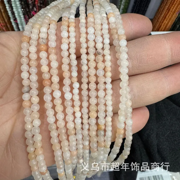 2mm3mm4mm مهره‌های گرد کوچک سنگ طبیعی، لوازم جانبی زیورآلات، آمیتیست، آونتورین سبز، تورمالین، مهره‌های DIY عمده