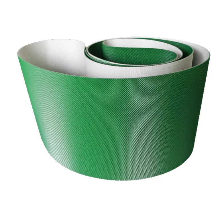 تسمه نقاله PVC سبز مخصوص مواد غذایی، تسمه تایمینگ صنعتی، تسمه انتقال مقاوم در برابر سایش، آنتی‌استاتیک، فروش عمده از کارخانه