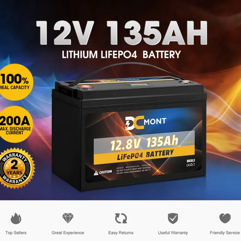 باتری لیتیوم آهن فسفات DC MOUNT 12.8V 135AH با BMS داخلی مناسب برای تامین برق کاروان و کمپینگ