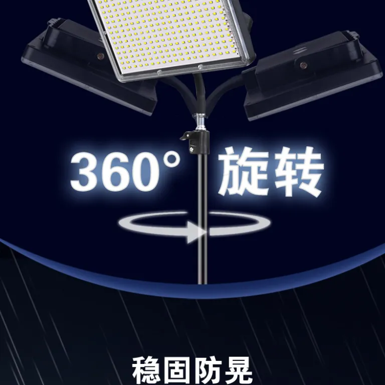 چراغ بازار شب شارژی روشنایی فضای باز LED ابزار ضروری بساط‌گستر نور قوی متحرک با پایه چراغ کمپینگ صحرایی