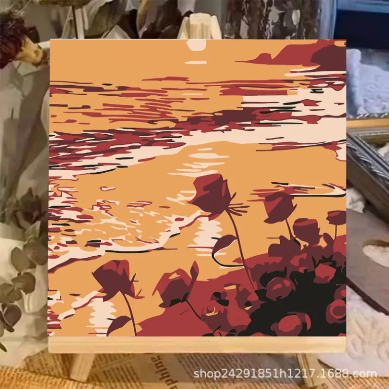 نقاشی رنگ‌روغن دیجیتال گل DIY رنگ‌آمیزی نقاشی دستی کودکانه نقاشی دستی پر کردن منظره لاله نقاشی رنگ‌روغن دیجیتال عمده
