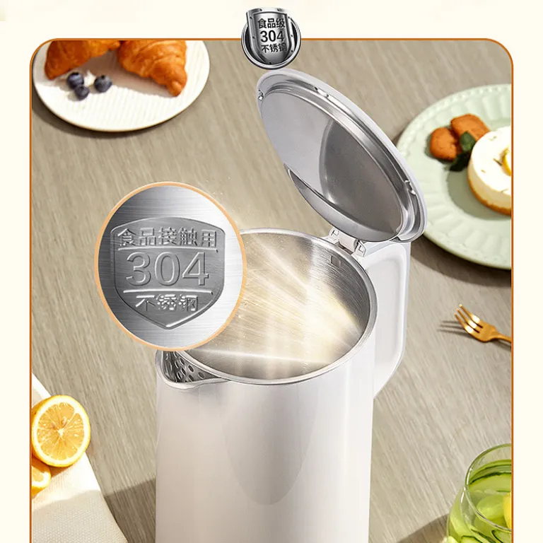 کتری برقی استیل ضد زنگ دو جداره ضد سوختگی سوپور 1.7L با ظرفیت بالا جوش سریع بدون درز