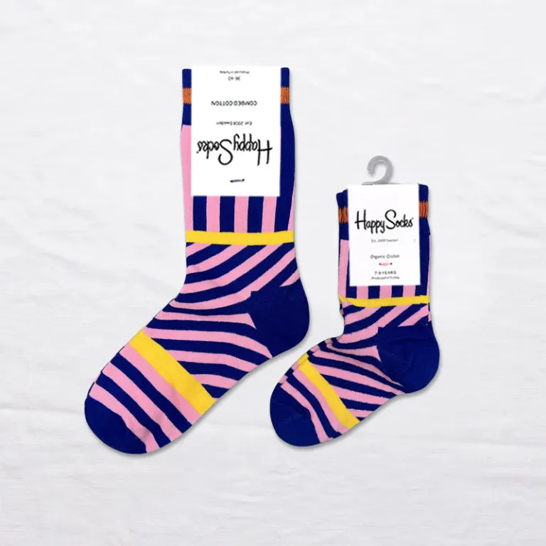 جوراب بچگانه HappySocks طرح کارتونی ساق متوسط مدل هایپی مناسب دختر و پسر برای استفاده بیرون از منزل طرح بامزه عمده و خانوادگی