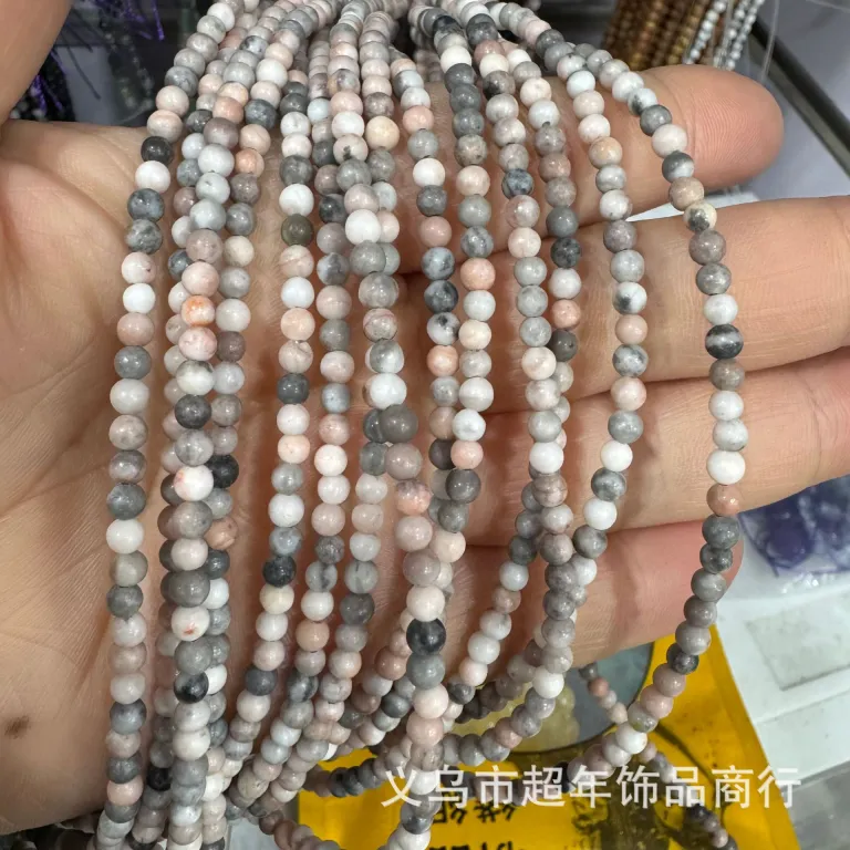 2mm3mm4mm مهره‌های گرد کوچک سنگ طبیعی، لوازم جانبی زیورآلات، آمیتیست، آونتورین سبز، تورمالین، مهره‌های DIY عمده