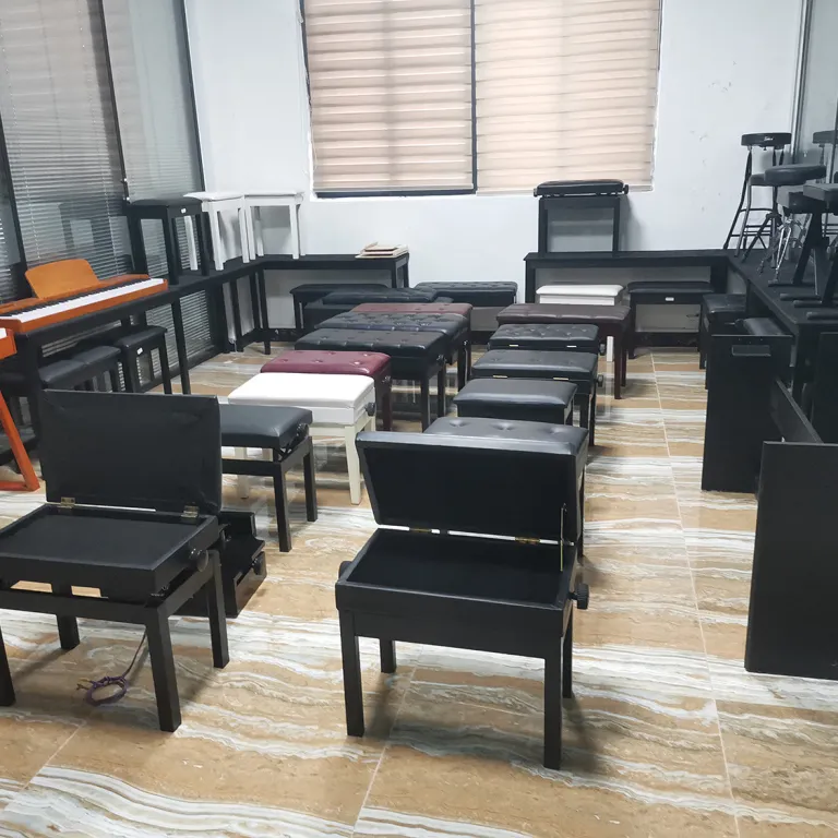 صندلی پیانو قابل تنظیم ارتفاع، تک‌نفره، در رنگ‌های مشکی، قهوه‌ای و سفید، مناسب پیانو دیجیتال و اجرا