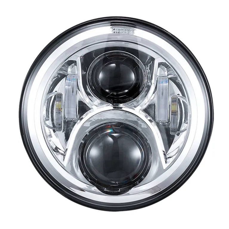 7 اینچ چراغ بزرگ هارلی رانگلر 6 مهره 60W اصلاح‌شده موتورسیکلت آفرود چراغ جلو LED با چشم فرشته سفید زرد