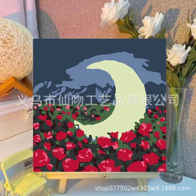 20*20 نقاشی رنگ روغن دیجیتال منظره، نقاشی با دست برای رنگ‌آمیزی، تابلوی دکوراتیو اتاق خواب و پذیرایی، فروش عمده مستقیم از تولیدکننده