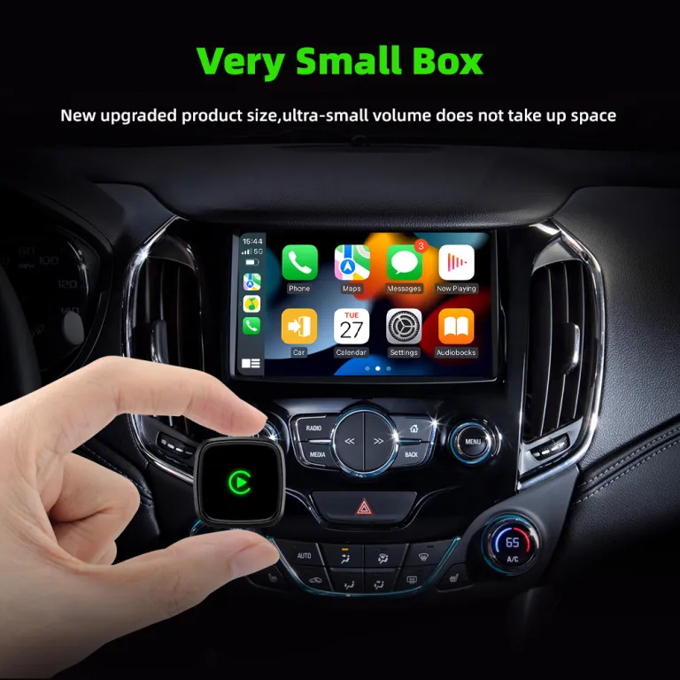 آداپتور دوکاره بی‌سیم CarPlay و Android Auto جعبه اتصال خودرو به سیستم اصلی