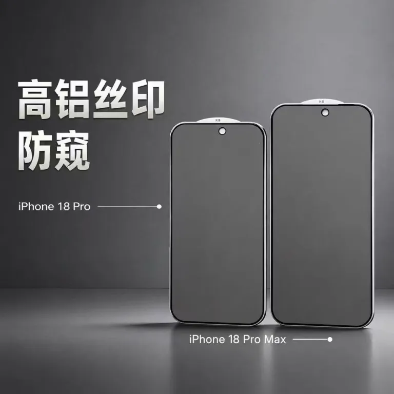گلس محافظ صفحه نمایش مناسب اپل 18promax 28 درجه ضد جاسوسی iPhone18 گلس شیشه‌ای ضد گرد و غبار