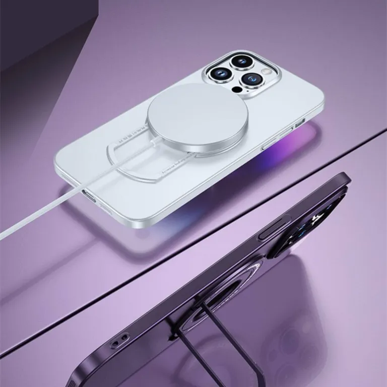 قاب گوشی اپل iphone16PROMAX با پایه مغناطیسی کشویی، مات 15، محافظ تمام‌بدنه 14 13