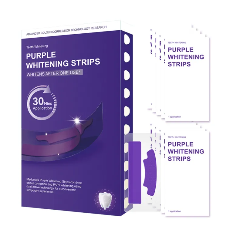 جدید کراسبوردر V34 نوار سفیدکننده دندان بنفش WhiteningStrips سفیدکننده دندان روشنکننده و ضد زردی