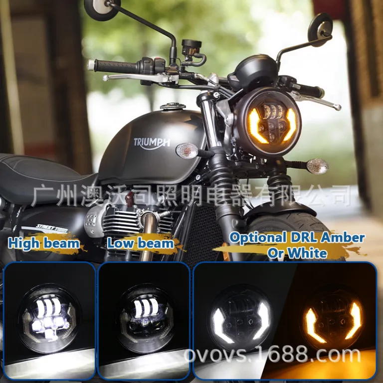 چراغ جلو 7 اینچ گرد led60W موتورسیکلت و خودرو با عملکرد 4