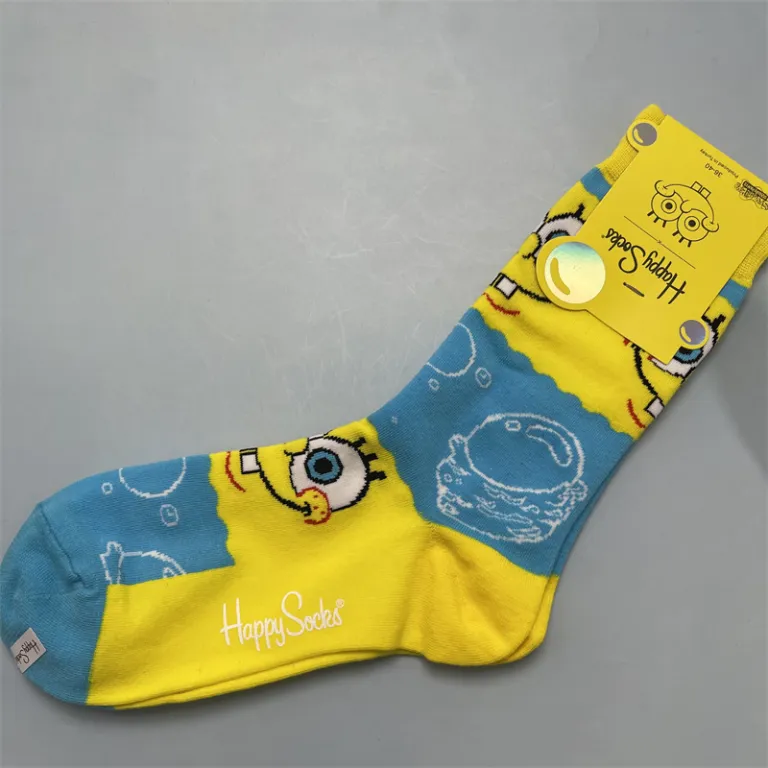 جوراب زنانه رنگارنگ HappySocks طرح کارتونی بامزه مدل اینستاگرامی نیمه‌ساقه بیرونی خیابانی