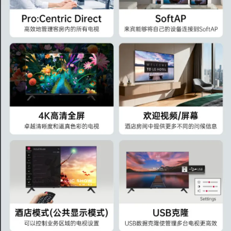 تلویزیون تجاری LG 65 اینچ 65UK540E 4K هوشمند تمام‌صفحه روشن‌شدن با برق