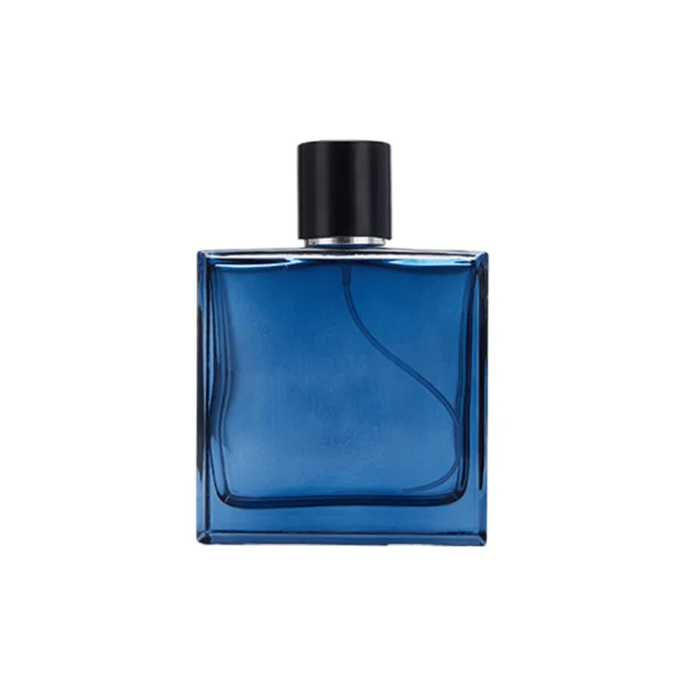 50ml بطری اسپری عطر شیشه‌ای 100ml بطری لوازم آرایشی تخت و مربعی با پمپ فشاری، بطری تقسیم عطر با چاپ لوگو