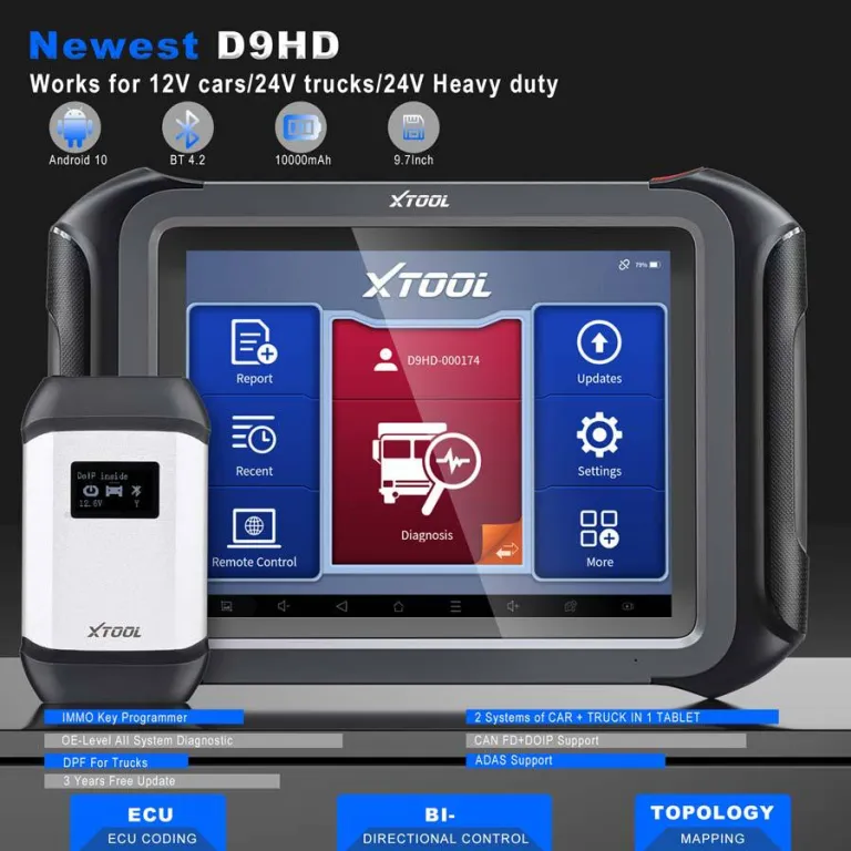 دستگاه عیبیاب کامیون و خودرو XTOOL D9