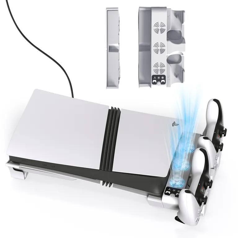 پایه خنک‌کننده PS 5 Pro/Slim چندکاره برای شارژ دسته بازی، پایه افقی و نگهدارنده