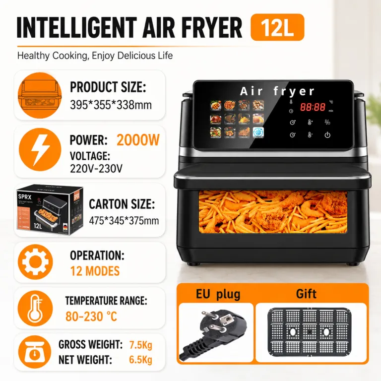 2026 سرخ‌کن بدون روغن مدل جدید خانگی، دستگاه چندکاره سرخ‌کن و فر airfryer سفارشی 6 لیتر