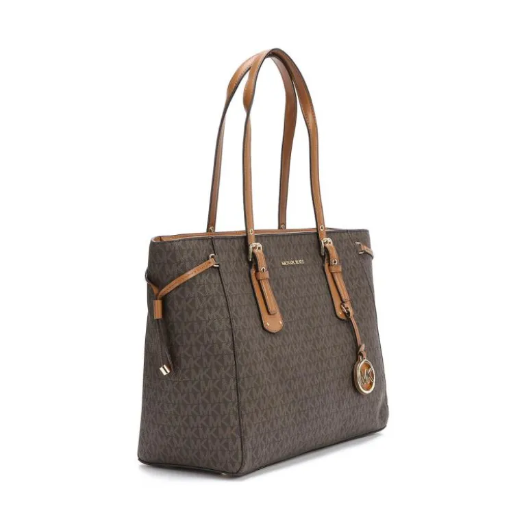 کیف دوشی زنانه MICHAEL KORS مدل Voyager طرح مونوگرام دورنگ