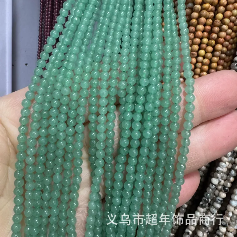 2mm3mm4mm مهره‌های گرد کوچک سنگ طبیعی، لوازم جانبی زیورآلات، آمیتیست، آونتورین سبز، تورمالین، مهره‌های DIY عمده