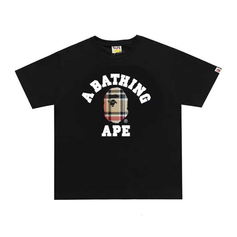 تی‌شرت BAPE تابستانی طرح سر میمون استتاری مردانه و زنانه استایل ژاپنی موجودی عمده