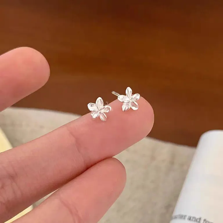 S925 گوشواره میخی نقره خالص با حس لوکس، شیک و همه‌پسند مناسب استایل، عمده از تولیدکننده برای فروش شب‌بازار و بساط