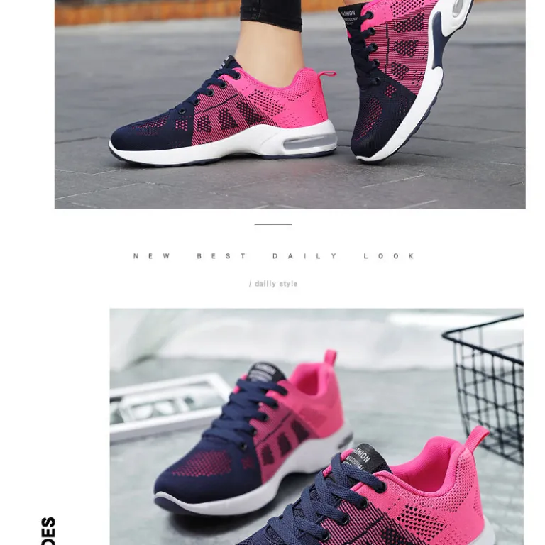 کفش ورزشی زنانه بهاره کراسبوردر سایز بزرگ زیره نرم کفش دویدن کفش هوا shoes کفش توری راحتی