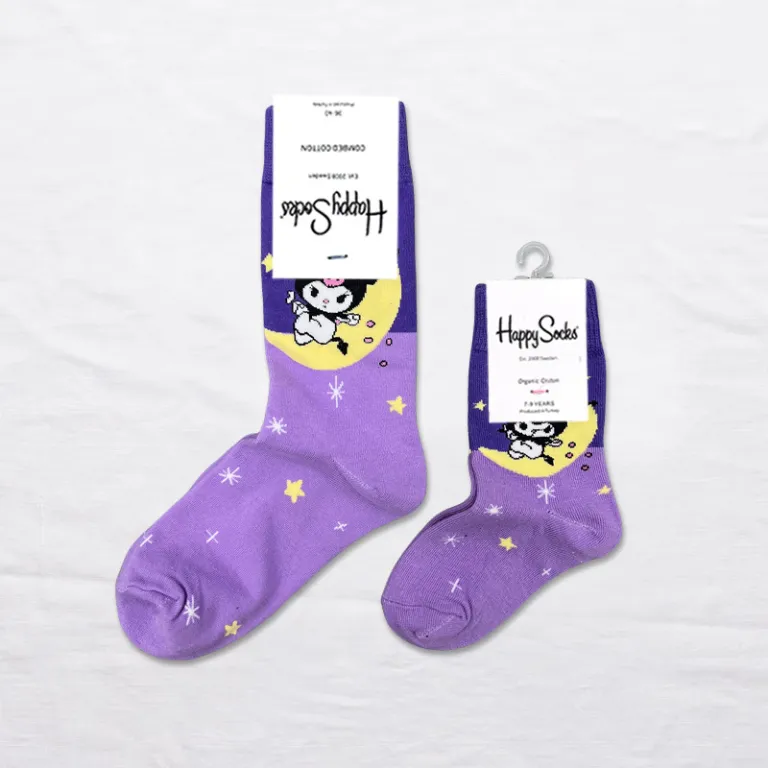 جوراب بچگانه HappySocks طرح کارتونی ساق متوسط مدل هایپی مناسب دختر و پسر برای استفاده بیرون از منزل طرح بامزه عمده و خانوادگی