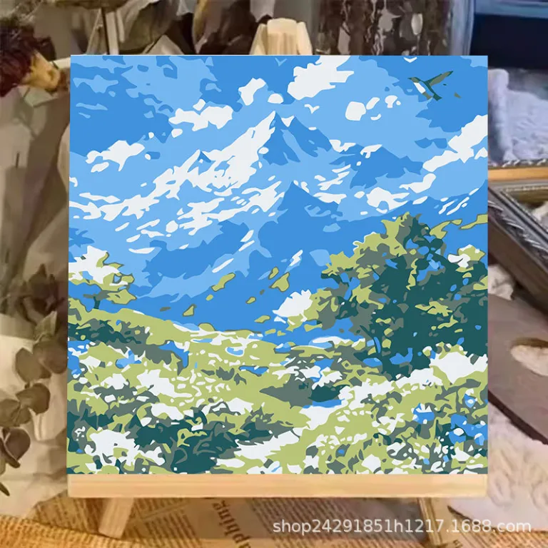 نقاشی رنگ‌روغن دیجیتال گل DIY رنگ‌آمیزی نقاشی دستی کودکانه نقاشی دستی پر کردن منظره لاله نقاشی رنگ‌روغن دیجیتال عمده