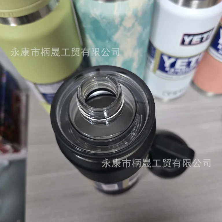 304 قمقمه استیل ضدزنگ YETI با دو درب و دسته، ظرفیت بالا، مناسب فضای باز و قابل حمل 36oz