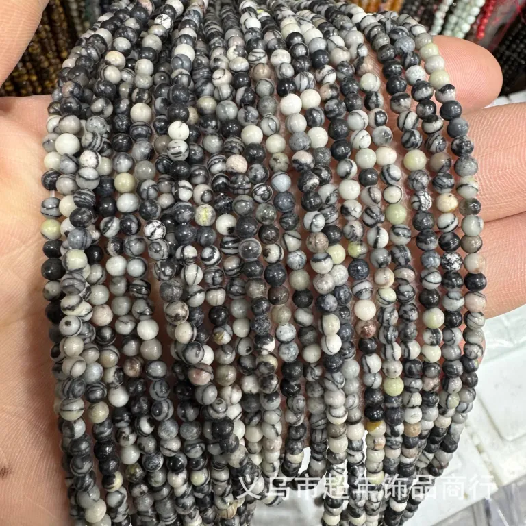 2mm3mm4mm مهره‌های گرد کوچک سنگ طبیعی، لوازم جانبی زیورآلات، آمیتیست، آونتورین سبز، تورمالین، مهره‌های DIY عمده
