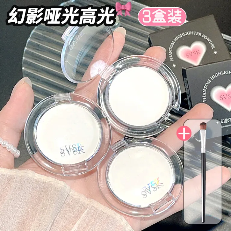 سایه چشم هایلایتر سفید برای روشن‌کردن وسط صورت و رفع گودی زیر چشم مات تک‌رنگ مناسب کانتورینگ
