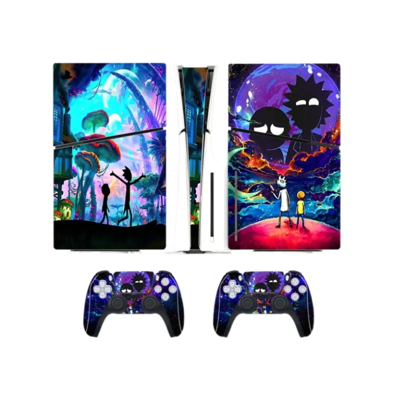 PS5 برچسب محافظ رنگی برای کنسول اسلیم، استیکر اسکین مخصوص مدل دیجیتال و دیسک‌خور با طرح کارتونی
