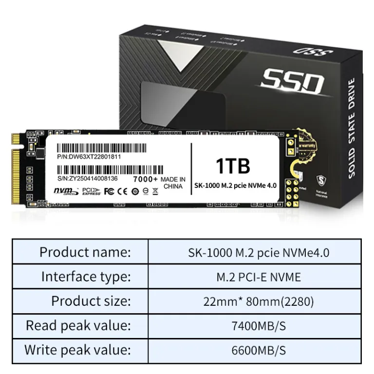 انگلیسی 7000+NVMe4.0 حافظه جامد 2280512g لپ‌تاپ 2tPCIe پروتکل SSD 1t
