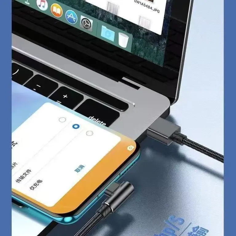 کابل شارژ سریع با کانکتور خمیده type-c به طول 3 متر 10A مناسب برای گوشی‌های هواوی، شیائومی و آنر