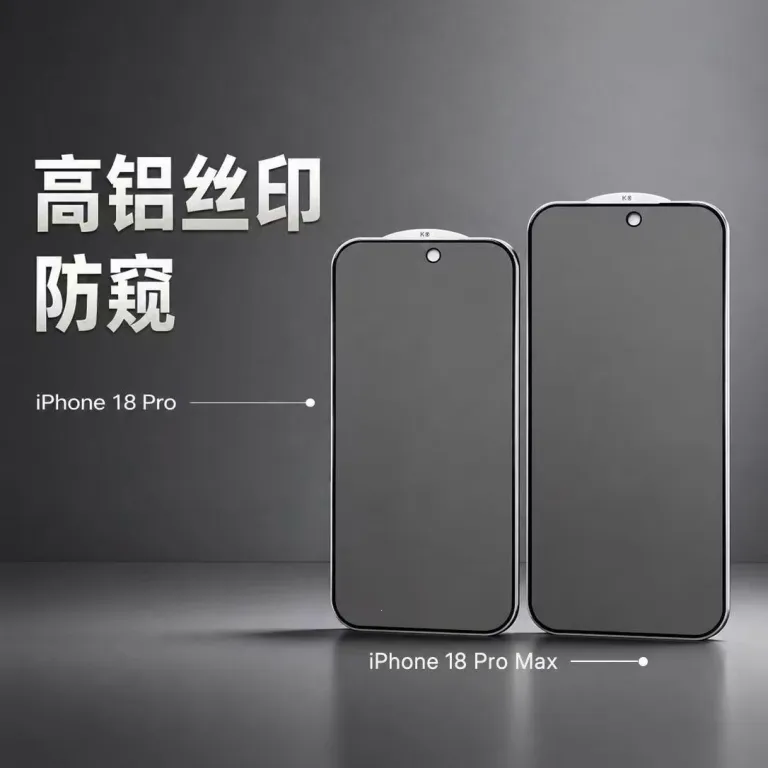 گلس محافظ صفحه نمایش مناسب اپل 18promax 28 درجه ضد جاسوسی iPhone18 گلس شیشه‌ای ضد گرد و غبار