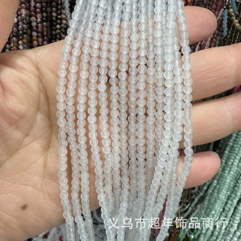 2mm3mm4mm مهره‌های گرد کوچک سنگ طبیعی، لوازم جانبی زیورآلات، آمیتیست، آونتورین سبز، تورمالین، مهره‌های DIY عمده