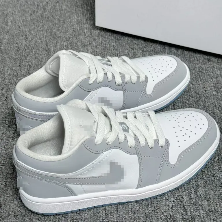 کفش بسکتبال ساق کوتاه نایک aj1 طرح پاندا سیاه و سفید و swoosh معکوس جردن 1 چرم لایه اول