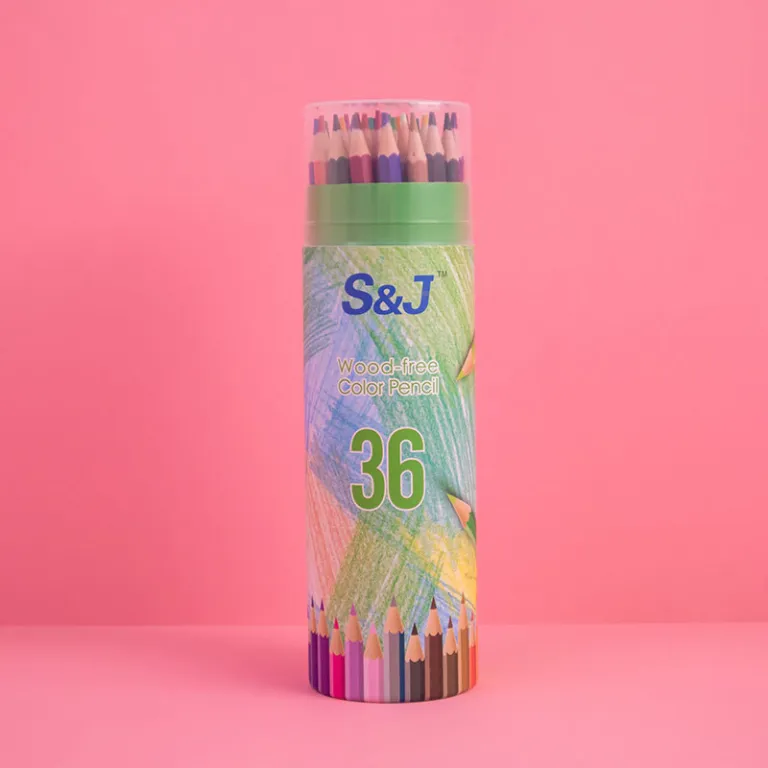 مداد رنگی روغنی 24 رنگ جعبه‌ای مخصوص دانش‌آموزان و کودکان، مداد رنگی حرفه‌ای نقاشی و طراحی، عمده