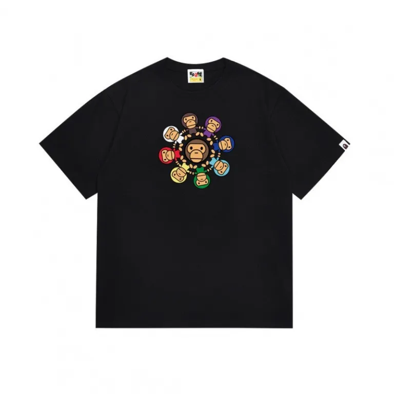 تی‌شرت BAPE تابستانی طرح سر میمون استتاری مردانه و زنانه استایل ژاپنی موجودی عمده