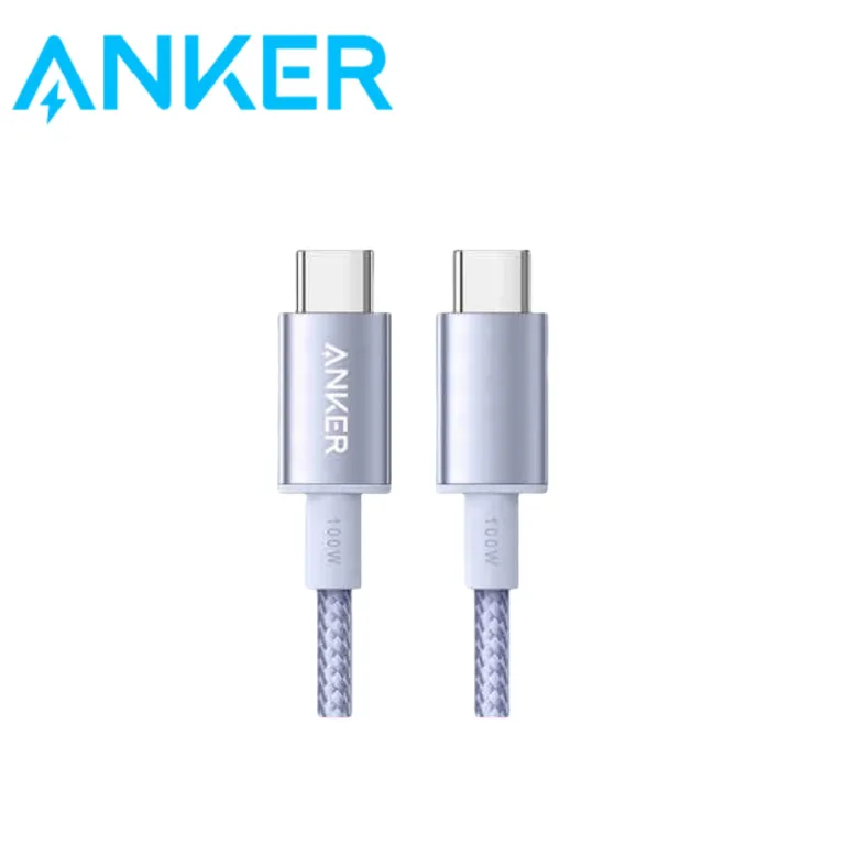 کابل شارژ سریع Anker بافته شده PD100W نایلونی تایپ C برای اندروید A8756-A8757-A8758