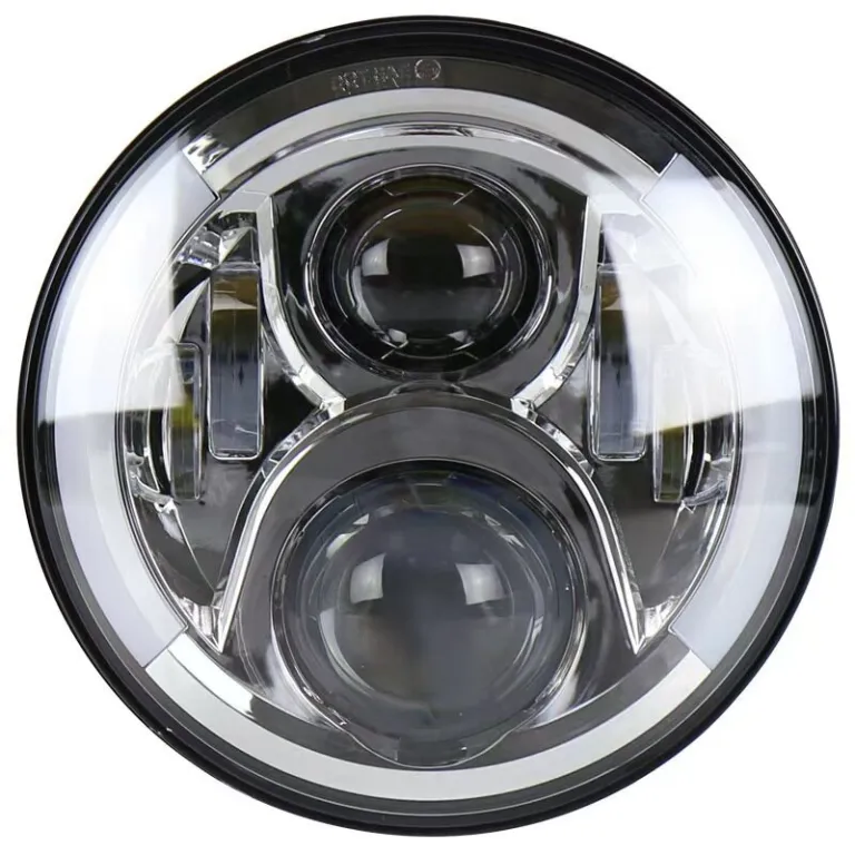 7 اینچ چراغ بزرگ هارلی رانگلر 6 مهره 60W اصلاح‌شده موتورسیکلت آفرود چراغ جلو LED با چشم فرشته سفید زرد