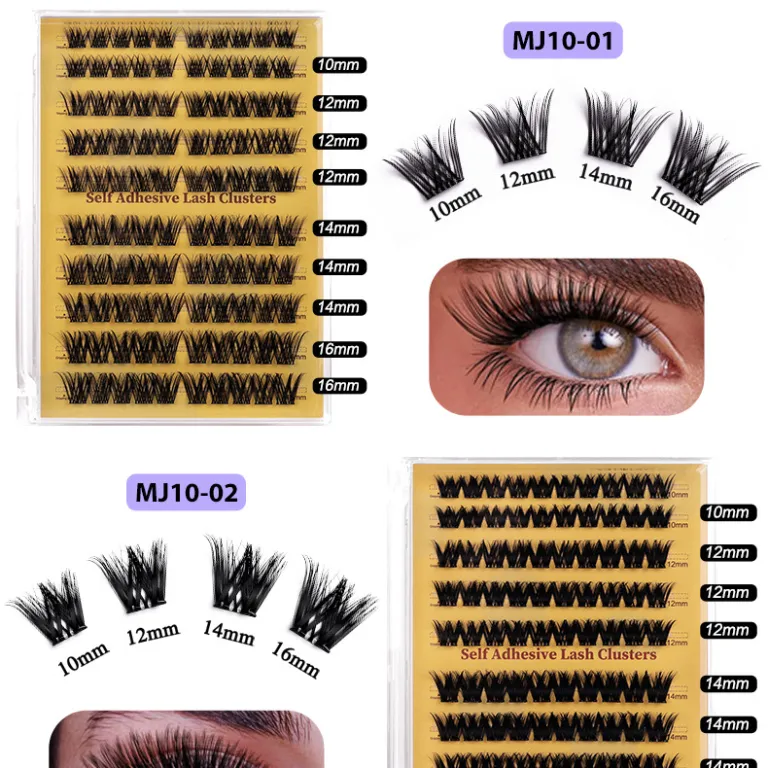 مژه مصنوعی بدون چسب آمازون، ست مژههای تکه‌ای فر و پرپشت DIY کراس‌بردر cluster lashes