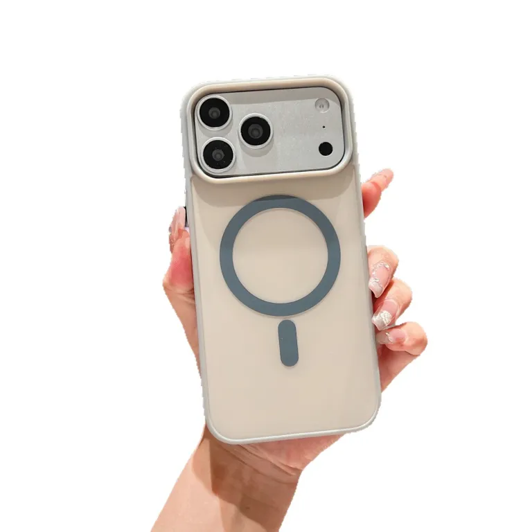 قاب گوشی مغناطیسی با روکش مخملی 17PROMAX ضد ضربه با طراحی دو رنگ مناسب برای iPhone18 محافظ آکریلیک اپل