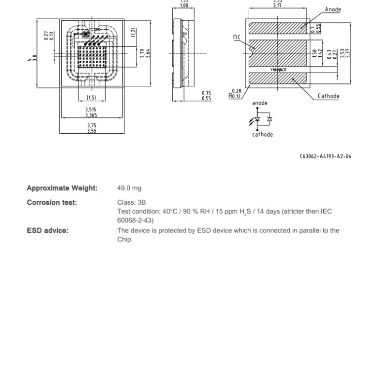 لامپ پروژکتور صحنه پرقدرت و پرنور OSRAM 20W نور سبز 3739 LE CG Q8WP