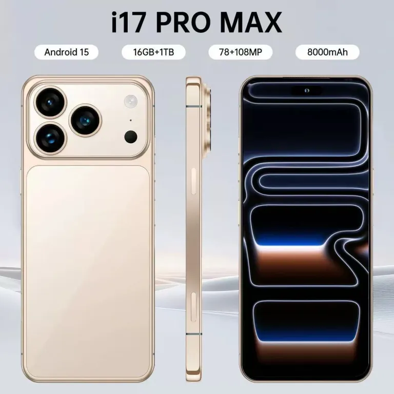 گوشی موبایل تمام‌صفحه پرفروش i17PROMAX با حافظه بزرگ 16G+1TB، دوربین سه‌گانه باکیفیت 8000mAh و باتری بادوام